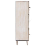 vidaXL Hoge Kast met opslag Wit 40 x 33,5 x 110 cm Massief Mango Hout