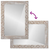 vidaXL Miroir de salle de bain blanc 70 x 50 x 2,5 cm Bois de manguier massif