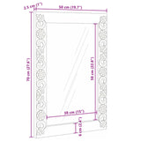 vidaXL Miroir de salle de bain blanc 70 x 50 x 2,5 cm Bois de manguier massif