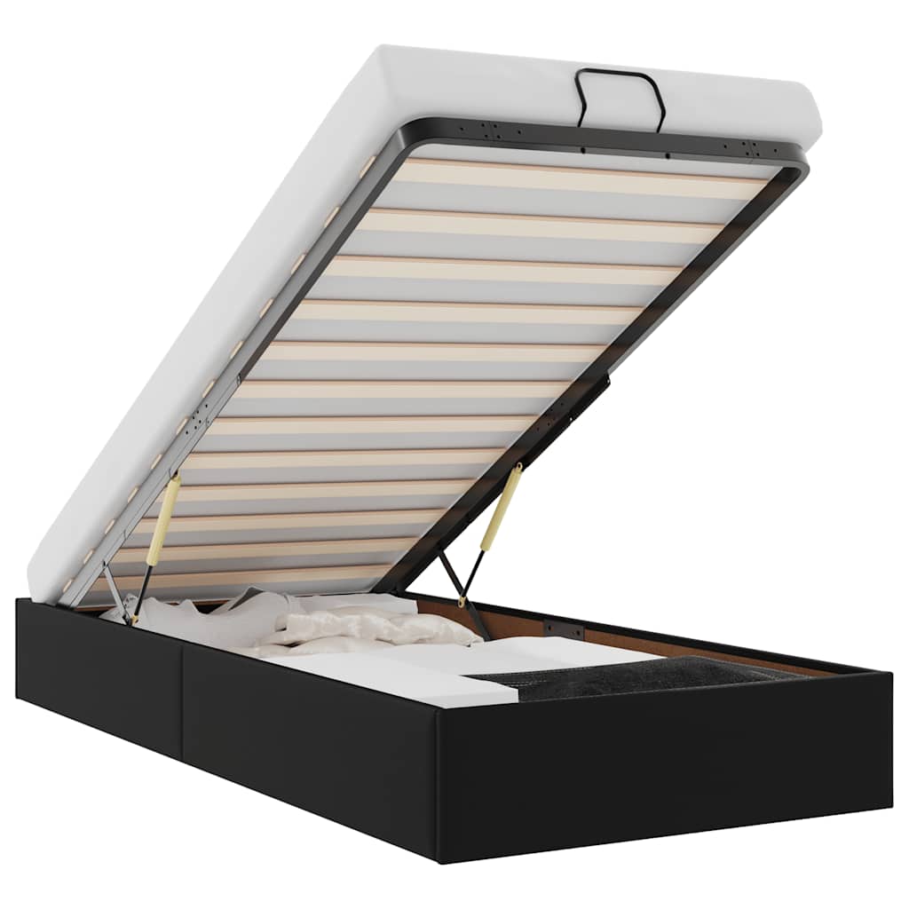 vidaXL Cadre de lit avec matelas d'art noir 80x200 cm