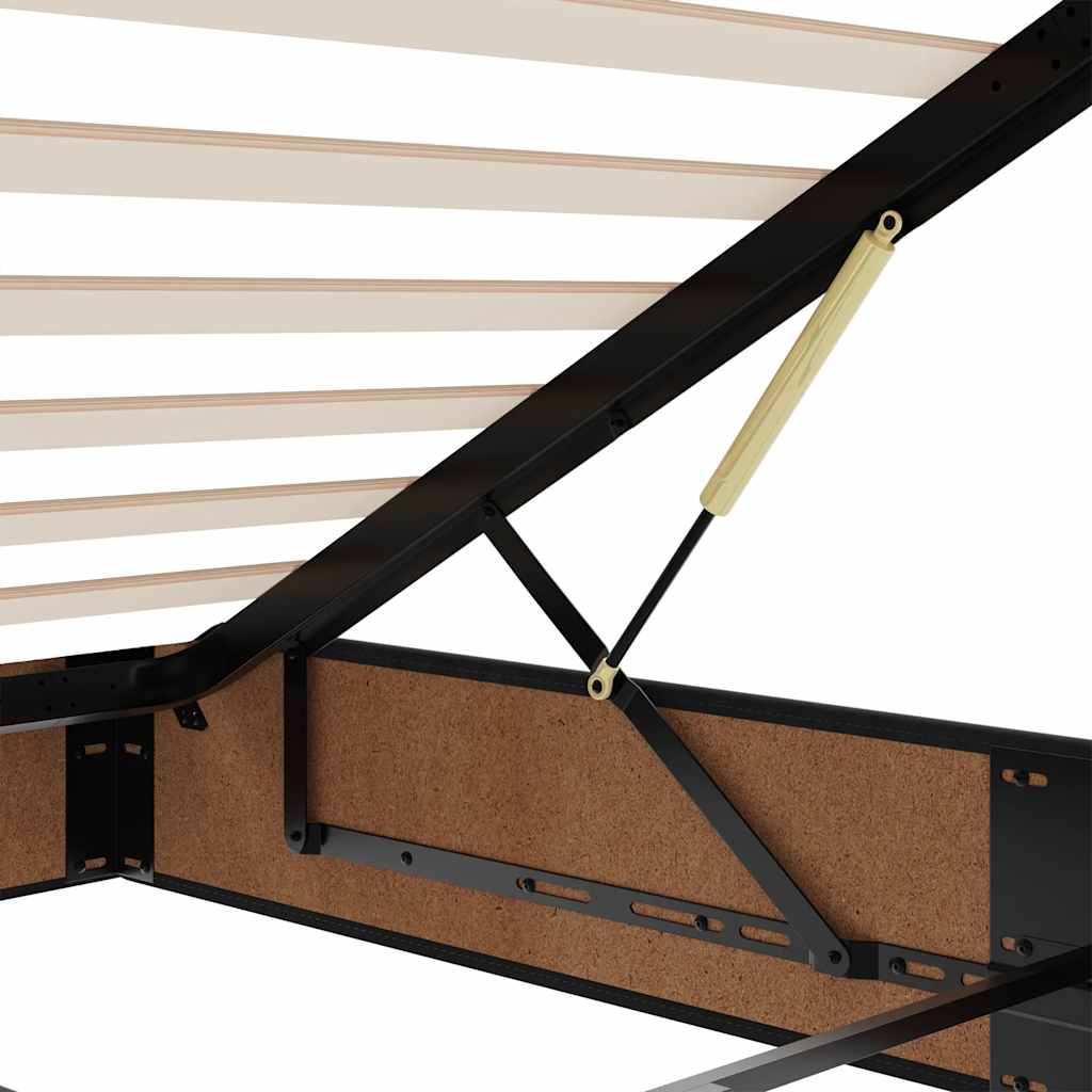 vidaXL Cadre de lit avec matelas d'art noir 80x200 cm