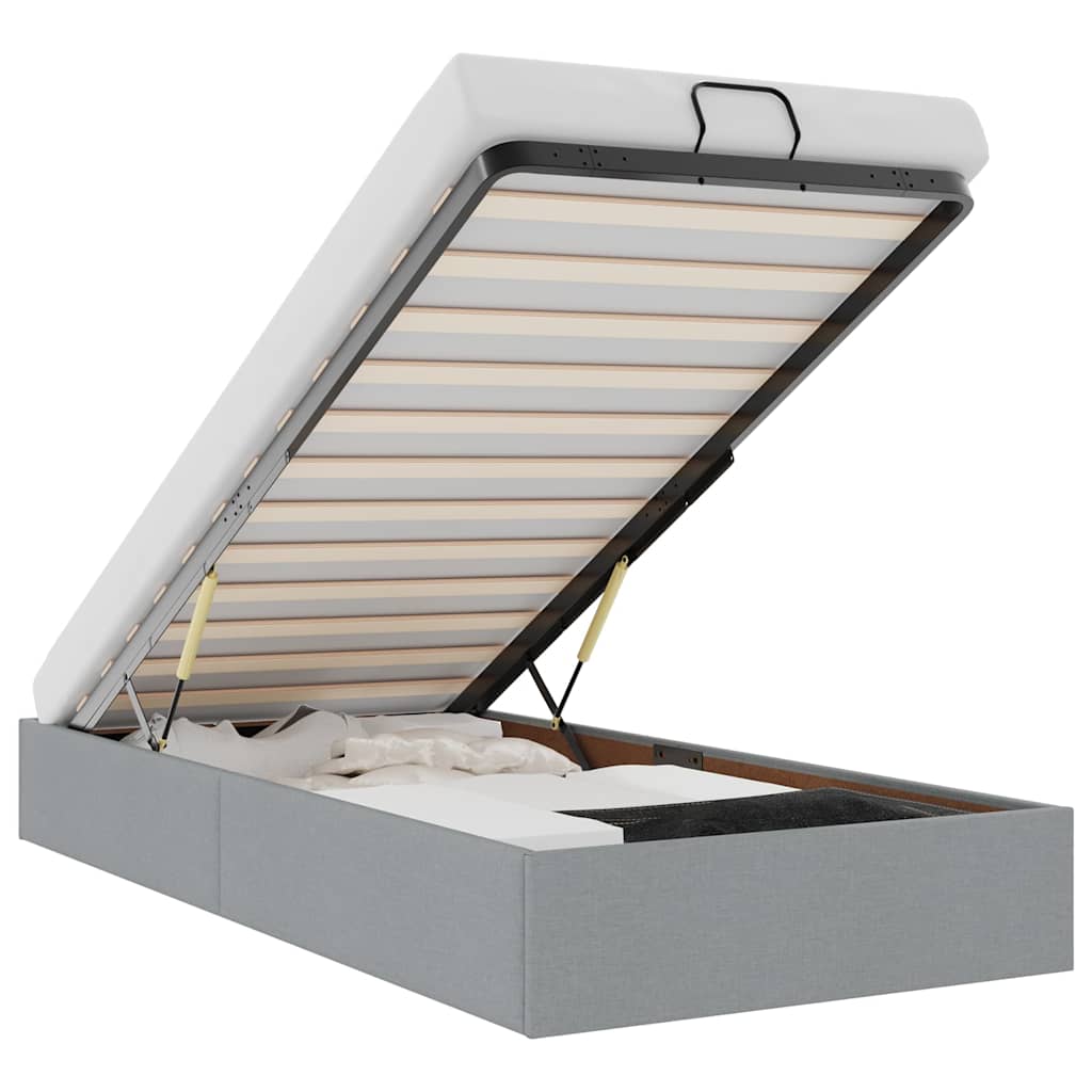 vidaXL Cadre de lit avec matelas 80x200 cm en tissu avec éclairage