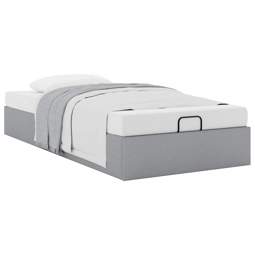 vidaXL Cadre de lit avec matelas 80x200 cm en tissu avec éclairage