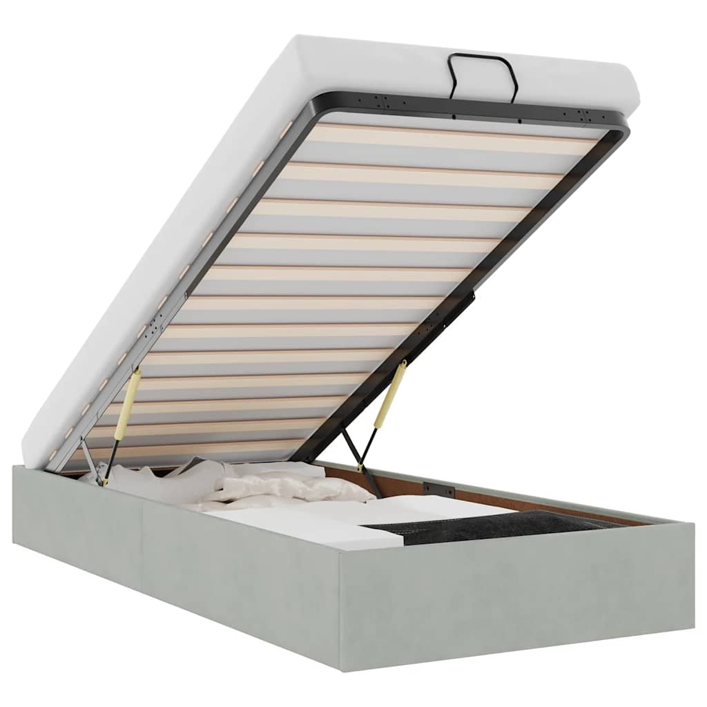 vidaXL Bed Frame without Mattress 80x200 cm Velvet Light Grey