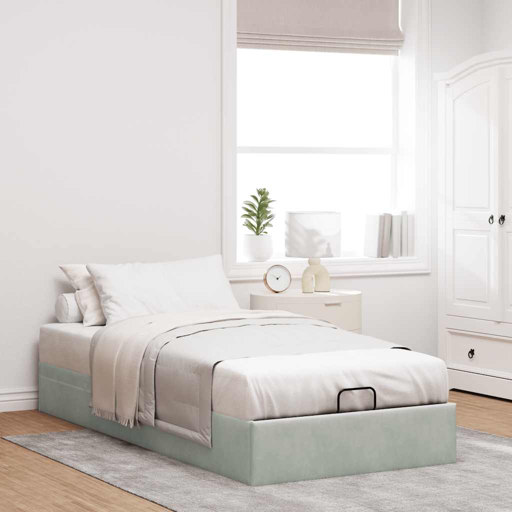 vidaXL Bed Frame without Mattress 80x200 cm Velvet Light Grey