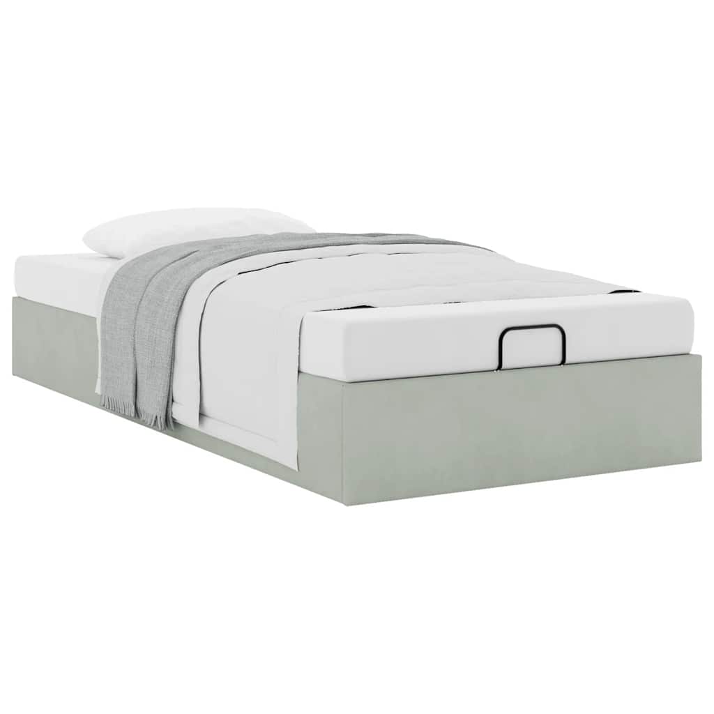 vidaXL Bed Frame without Mattress 80x200 cm Velvet Light Grey