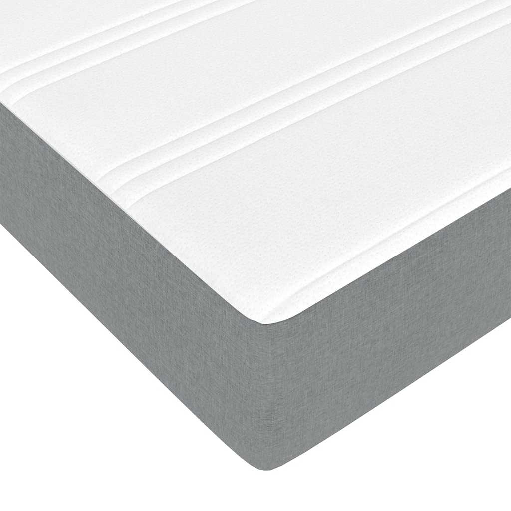 vidaXL Ottoman bed with mattress 80x200 cm fabric light grey