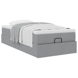 vidaXL Ottoman bed with mattress 80x200 cm fabric light grey