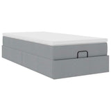 vidaXL Ottoman bed with mattress 80x200 cm fabric light grey