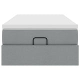 vidaXL Ottoman bed with mattress 80x200 cm fabric light grey