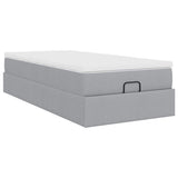vidaXL Ottoman bed with mattress 80x200 cm fabric light grey