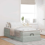 vidaXL Ottoman Bed with Mattress 80x200 cm Velvet Light Grey