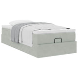 vidaXL Ottoman Bed with Mattress 80x200 cm Velvet Light Grey