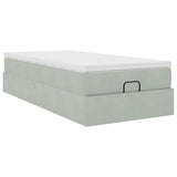 vidaXL Ottoman Bed with Mattress 80x200 cm Velvet Light Grey