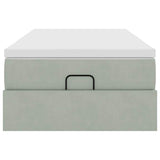vidaXL Ottoman Bed with Mattress 80x200 cm Velvet Light Grey