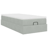 vidaXL Ottoman Bed with Mattress 80x200 cm Velvet Light Grey