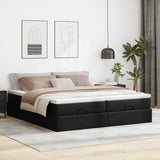 vidaXL Ottoman bed with mattresses 160x200cm artificial leather black