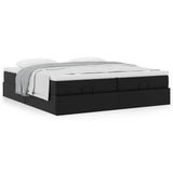vidaXL Ottoman bed with mattresses 160x200cm artificial leather black