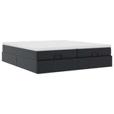 vidaXL Ottoman bed with mattresses 160x200cm artificial leather black