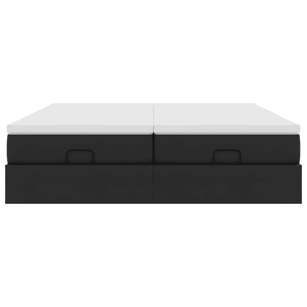 vidaXL Ottoman bed with mattresses 160x200cm artificial leather black