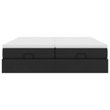 vidaXL Ottoman bed with mattresses 160x200cm artificial leather black