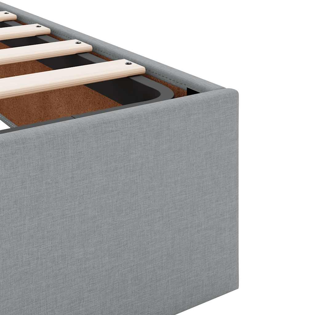 vidaXL Ottoman bed with mattresses 160x200cm fabric light grey