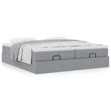 vidaXL Ottoman bed with mattresses 160x200cm fabric light grey