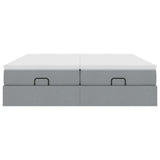 vidaXL Ottoman bed with mattresses 160x200cm fabric light grey