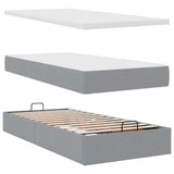 vidaXL Ottoman bed with mattresses 160x200cm fabric light grey
