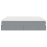vidaXL Ottoman bed with mattresses 160x200cm fabric light grey