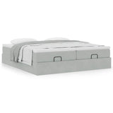 vidaXL Ottoman Bed with Mattresses 160x200cm Velvet Light Grey