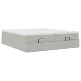 vidaXL Ottoman Bed with Mattresses 160x200cm Velvet Light Grey