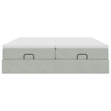 vidaXL Ottoman Bed with Mattresses 160x200cm Velvet Light Grey