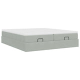 vidaXL Ottoman Bed with Mattresses 160x200cm Velvet Light Grey