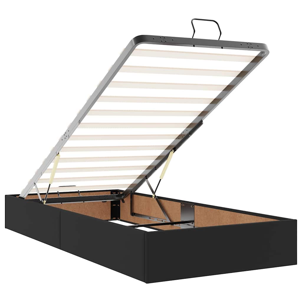 vidaXL Ottoman bed met matrassen 160x200cm kunstleer zwart
