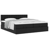 vidaXL Ottoman bed met matrassen 160x200cm kunstleer zwart