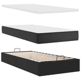 vidaXL Ottoman bed met matrassen 160x200cm kunstleer zwart