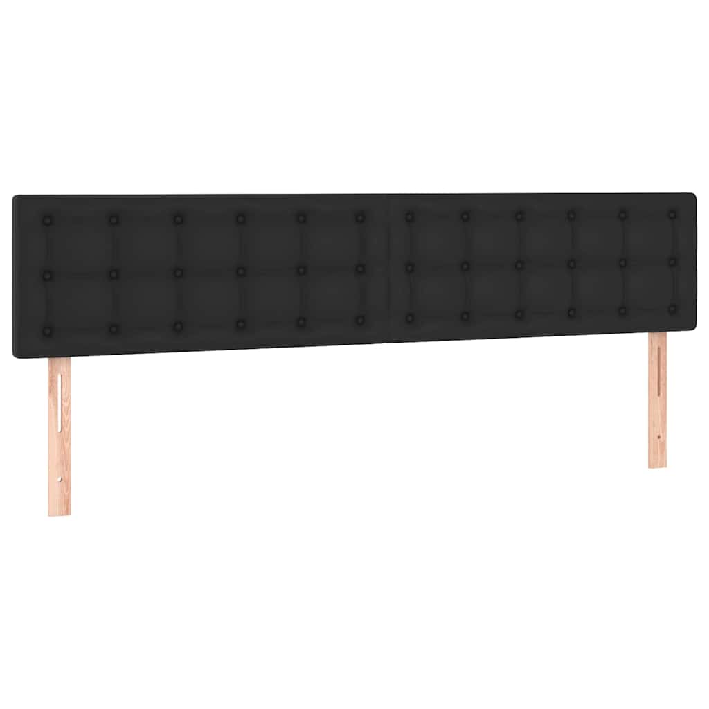 vidaXL Ottoman bed met matrassen 160x200cm kunstleer zwart