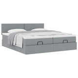 vidaXL Ottoman bed met matrassen 160x200cm stof lichtgrijs