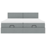 vidaXL Ottoman bed met matrassen 160x200cm stof lichtgrijs