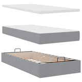 vidaXL Ottoman bed met matrassen 160x200cm stof lichtgrijs