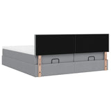 vidaXL Ottoman bed met matrassen 160x200cm stof lichtgrijs