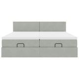vidaXL Ottoman bed met matrassen 160x200cm fluweel lichtgrijs