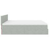 vidaXL Ottoman bed met matrassen 160x200cm fluweel lichtgrijs