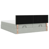 vidaXL Ottoman bed met matrassen 160x200cm fluweel lichtgrijs