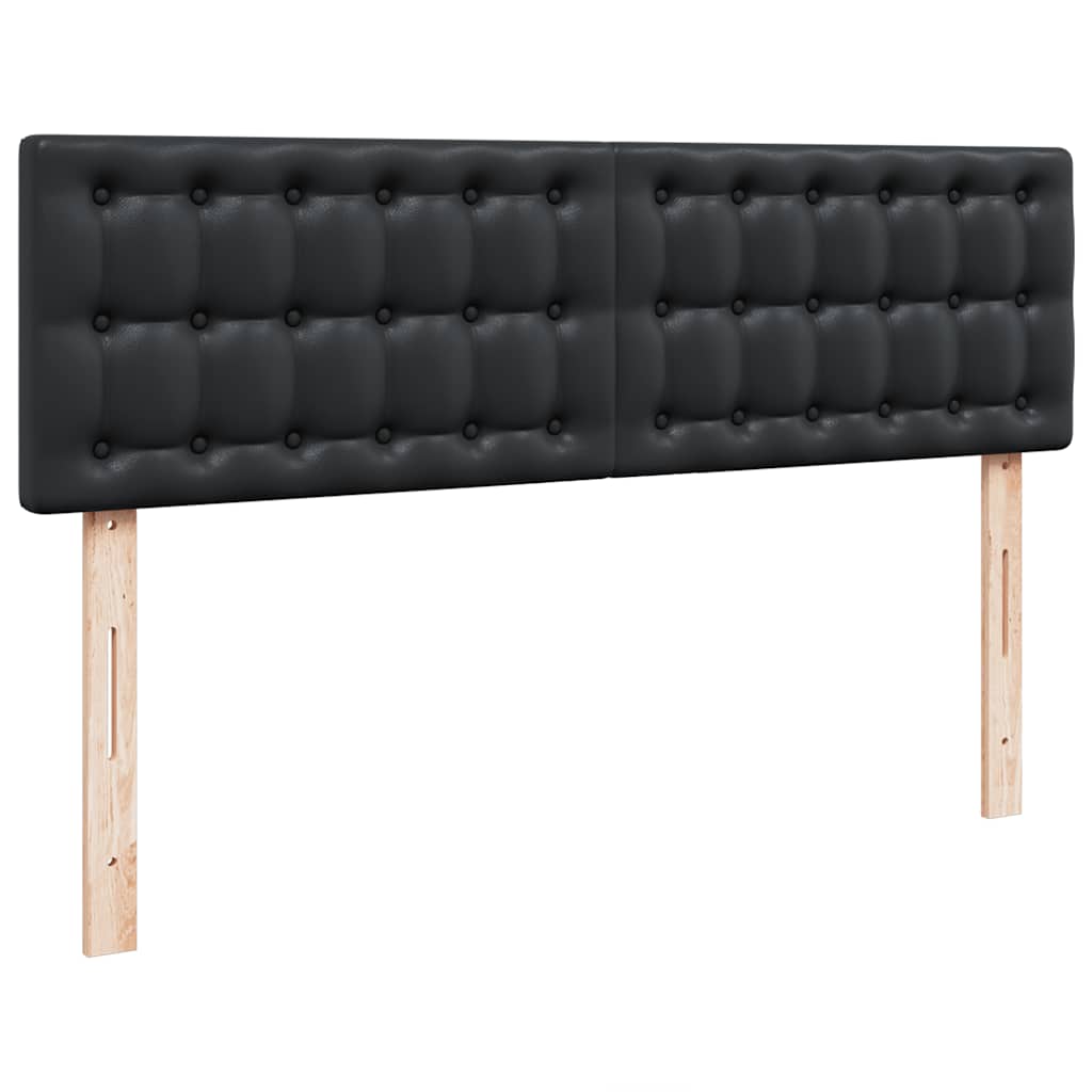 vidaXL Ottoman Bed with Mattresses and LEDs 160x200cm Faux Leather Black