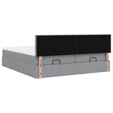 vidaXL Ottoman bed met matrassen en LED's 160x200cm stof lichtgrijs