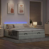 vidaXL Lit ottoman avec matelas et éclairage LED 160x200cm