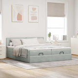 vidaXL Lit ottoman avec matelas et éclairage LED 160x200cm