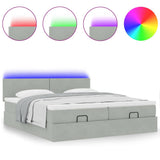 vidaXL Lit ottoman avec matelas et éclairage LED 160x200cm